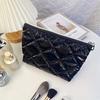 Waterproof Women Makeup Bag Travel Cosmetic Toiletry Storage Pouch Elegant Square Zipper Makeup Bag Case