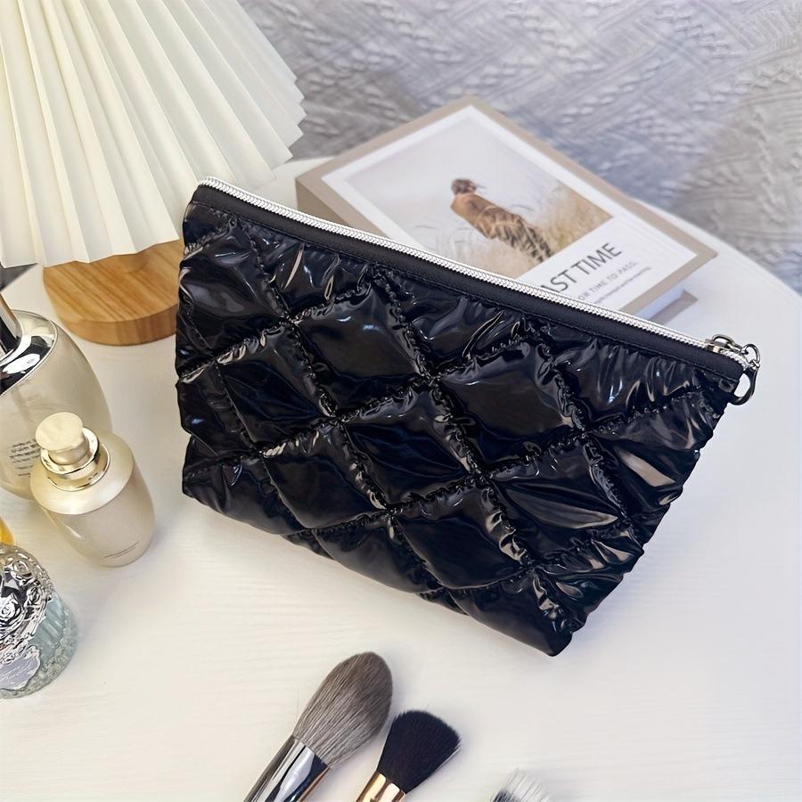 Waterproof Women Makeup Bag Travel Cosmetic Toiletry Storage Pouch Elegant Square Zipper Makeup Bag Case