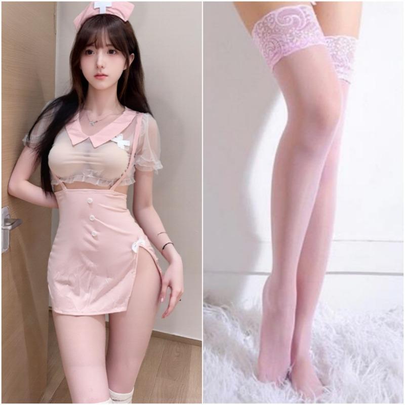 Sex lingerie pink cute nurse uniform hip wrap sexy os cosplay pure desire free suit