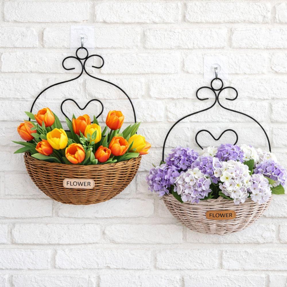 Wall Mounted Wall Planter Wear-resistant Decorative Plant Basket Hanging Flower Basket Porch