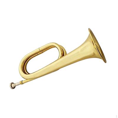 Bugle Trumpet Brass Musical Instrument Portable with Mouthpiece Blowing for Children Advanced