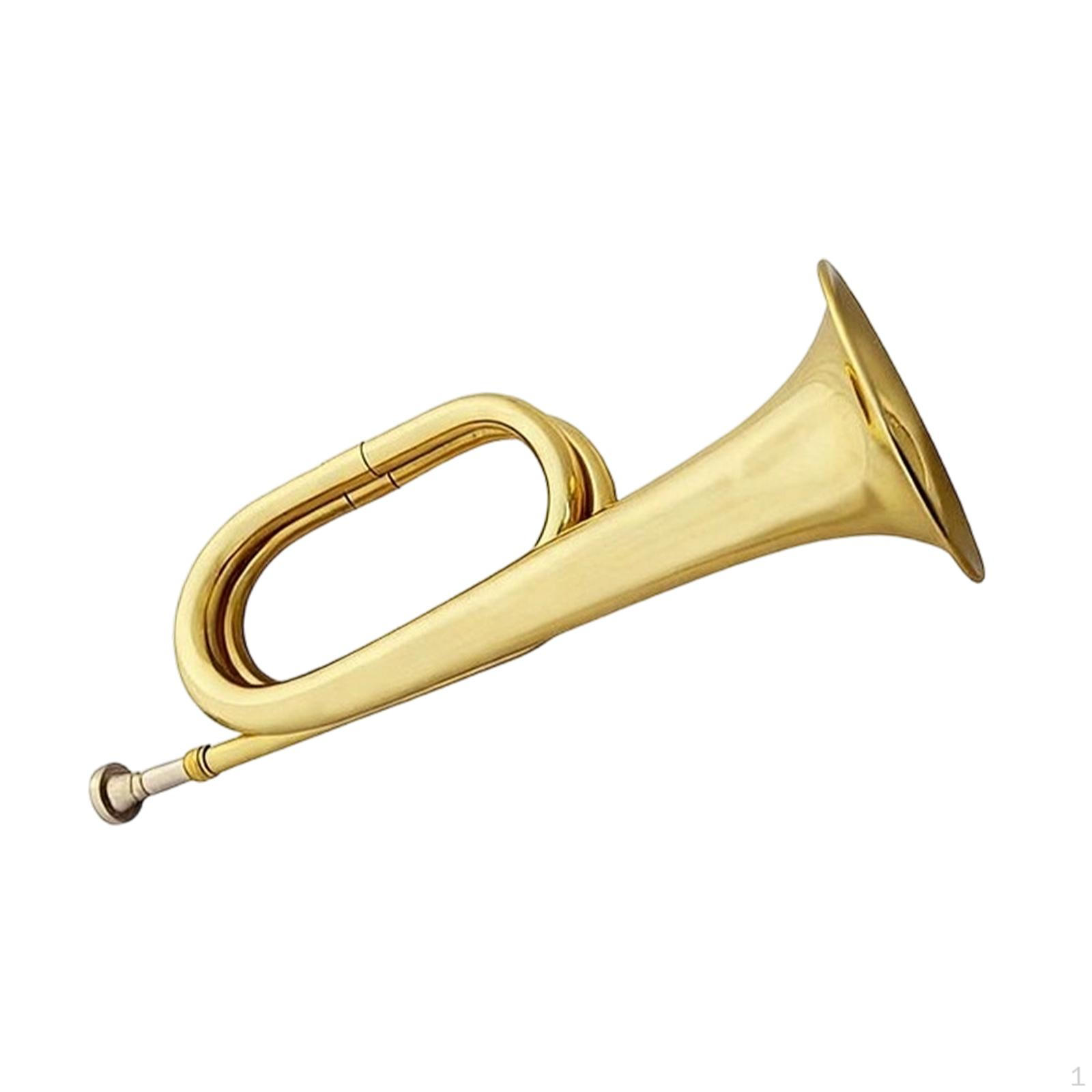 Bugle Trumpet Brass Musical Instrument Portable with Mouthpiece Blowing for Children Advanced