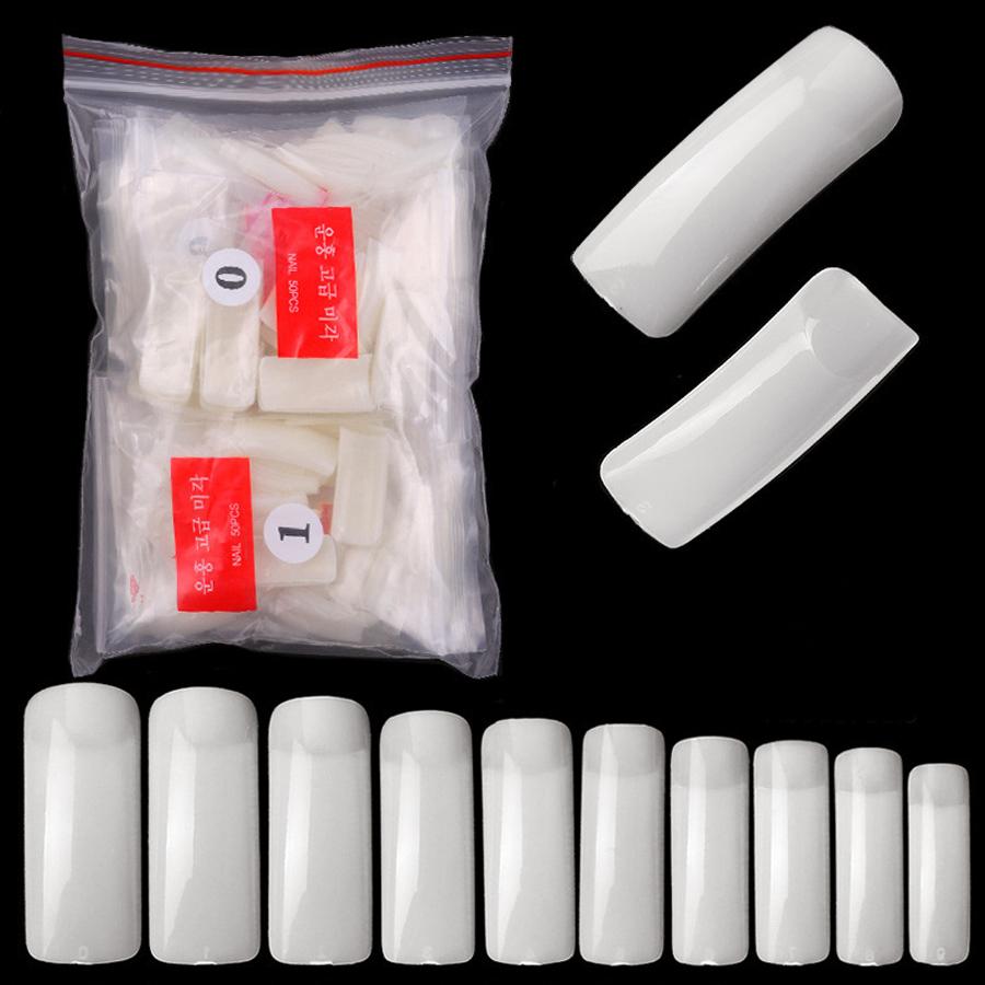 500Pcs Nail Tips, Half Cover & Full Cover False Nails, Natural Clear White Nails for Acrylic UV Gel Manicure Salon & Home Use