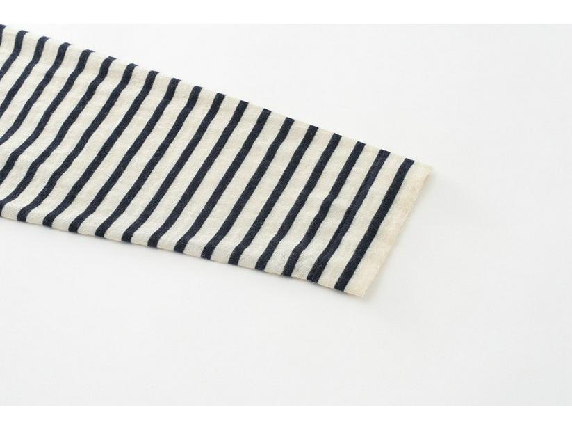 Dámský podzimní pruhovaný kašmírový top s dlouhým rukávem a kulatým výstřihem