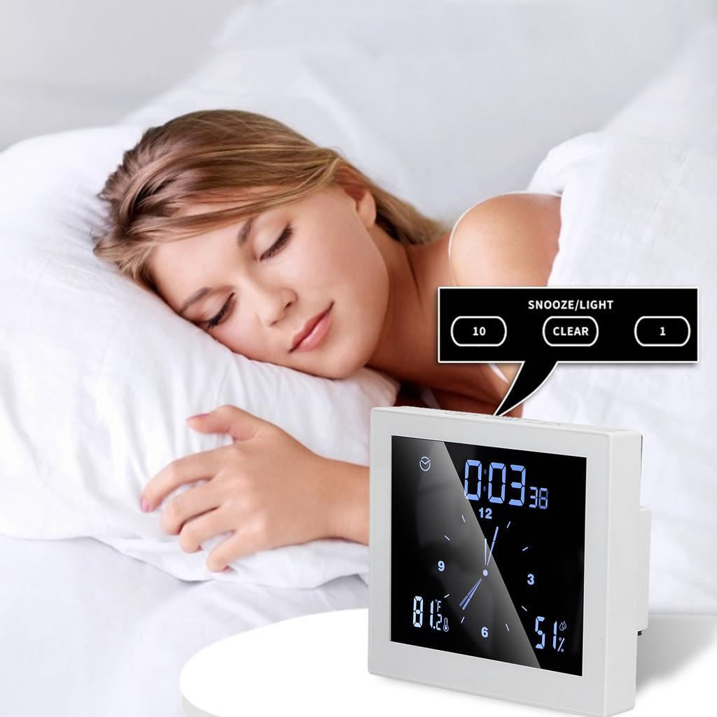 5in Wall Shower Clock Digital Timer Alarm Temperature Humidity Display Waterproof for Home Bathroom