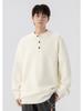 520g Men's Retro Henley Collar Heavyweight Sweater - Old Money Style, Casual Knit Hoodie, Plus Size, Autumn/Winter Wear