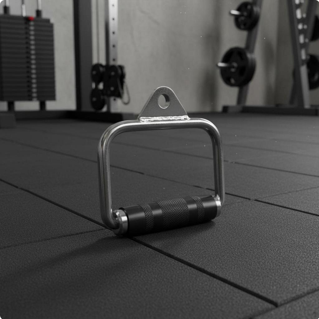 Seated Row Handle Ergonomic Design Lat Pulldown Bar Attachment NonSlip Rubber Grips Single D