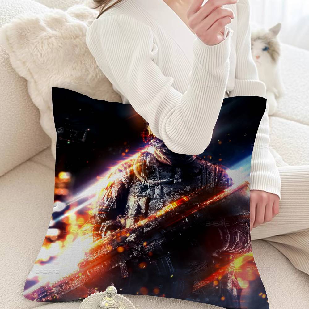 B-Battlefield 6 Cuscino per Gioco Cool Cuscino Anime Copricuscino per Testiera di Divano Letto Copricuscino 45x45 cm Moda