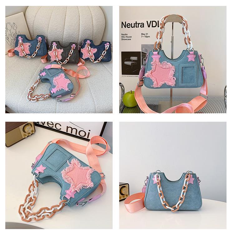2024 Trendy Y2K Japanese Spicy Girl Denim Shoulder Crossbody Bag
