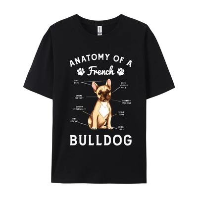 Anatomy Of A French Bulldog Bulldog T-shirt For Men Dog Lover T-shirt Premium Cotton Top Tees Fast Ship