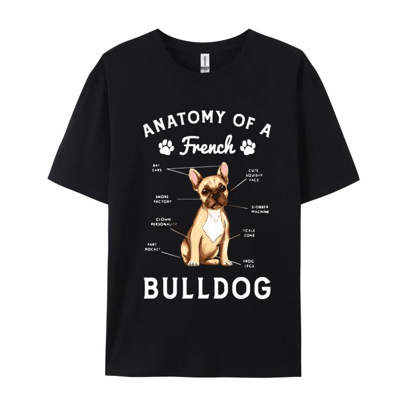 Anatomy Of A French Bulldog Bulldog T-shirt For Men Dog Lover T-shirt Premium Cotton Top Tees Fast Ship S разноцветный