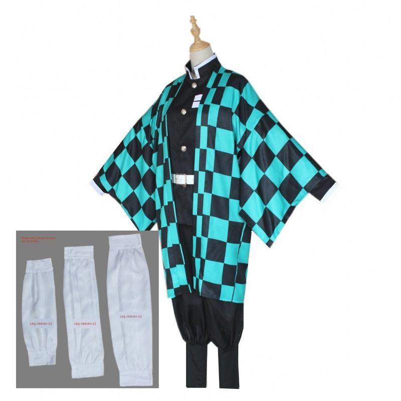 

Demon Slayer Cosplay Costumes: Kamado Tanjirou, Nezuko, Agatsuma Zenitsu, Shinobu Kocho Cosplay Outfits Kamado Tanjiro Clothes Set Children 140cm