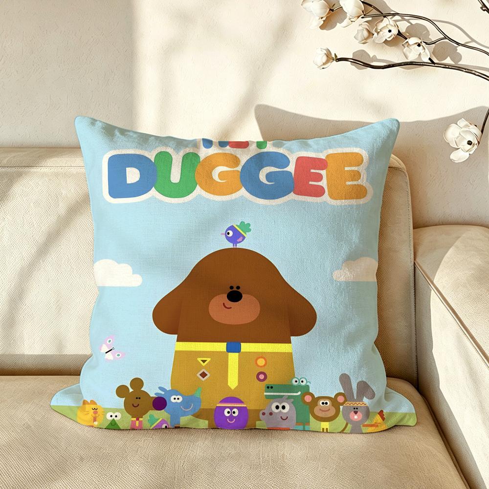 Cartoon HHey DDuggee cute Cushion Cover Pillow Case Antidustmite Pillowcase Silky Short Plush Sofa Cushion Cover hot