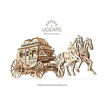 UGEARS Historical Postcoach DIY Model Kit - Simple and Comprehensive Mechanics