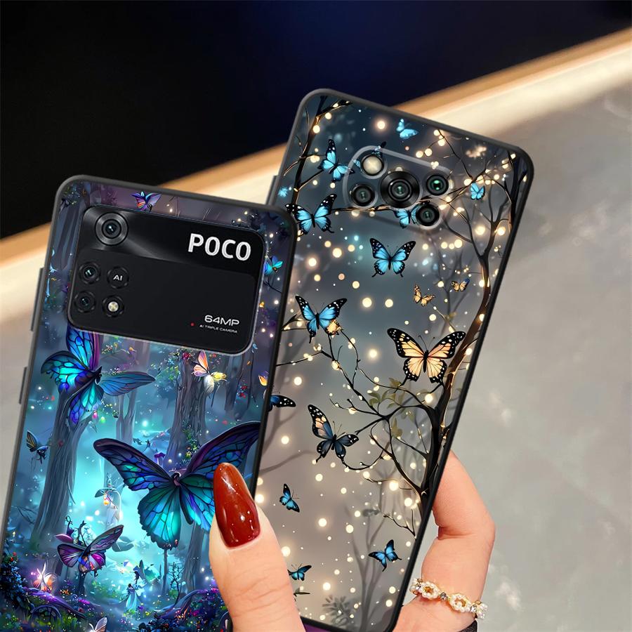 Traum Schmetterling Hülle Handyhülle Case für Xiaomi Poco F8 C71 C50 C75 M5 C61 M3 M4 M7 F1 X3 X4 X5 X7 Pro F3