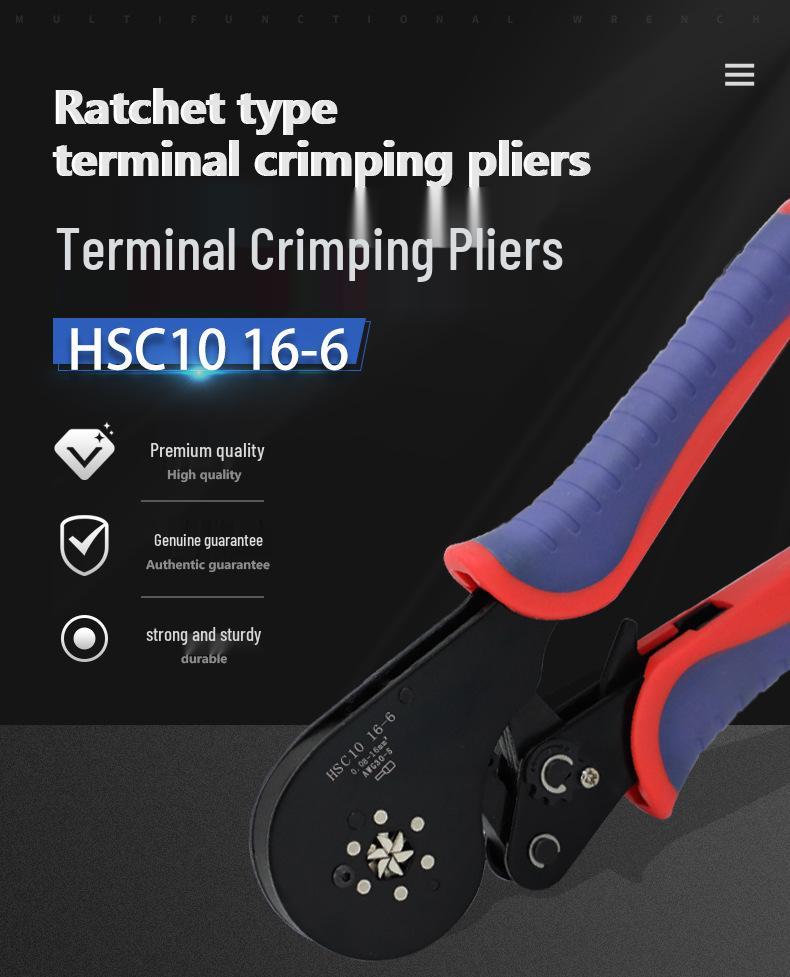 HSC10 16-6 Tube-Type Pin Terminal Crimping Pliers Cold Press Tool