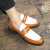 2025 Summer New Men's Low-top Color Matching Leather Shoes Casual Style Dress Leather Shoes One-pedal Loafers Spot Batch