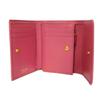 Used 11569 Saffiano Compact Wallet 1MH025 QWA F0505 7942 Pink Trifold Unused Logo Metal Peony Women's from Japan
