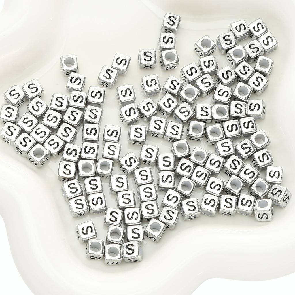 Mărgele Handmade Mărgele Acrilice Alfabet Mărgele Pătrate Mărgele Plate Mărgele Rotunde Handmade DIY Accesorii Bijuterii Mărgele Distanțiere Brățară Mărgele Înșirate Manual