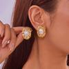 Vintage Ovale Mode Imitation Perlen Ohrstecker für Damen Edelstahl Unregelmäßige Geometrie Frankreich Statement Schmuck Geschenk