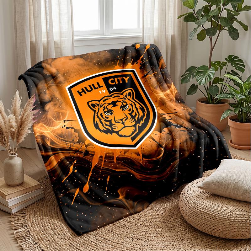 Hull City Football Print Flannel Blanket, Soft Warm Lightweight Throw Blanket for Sofa Bed Camping