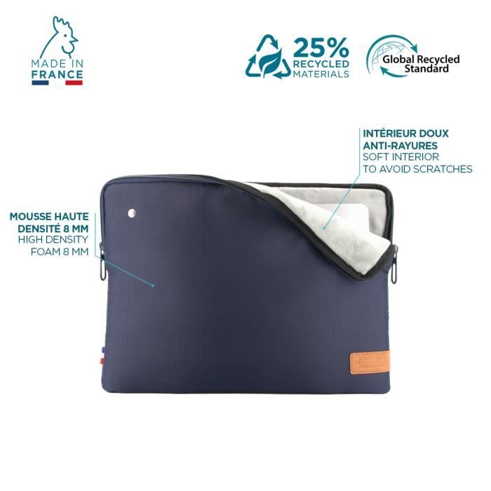 Housse ordinateur 12.5 - 14'' Fabriquée en France 25% recyclée 12,5-14''