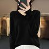 Women's Slimming V-Neck Pure Wool Cashmere Sweater - Soft, Seamless Knitwear Base Layer