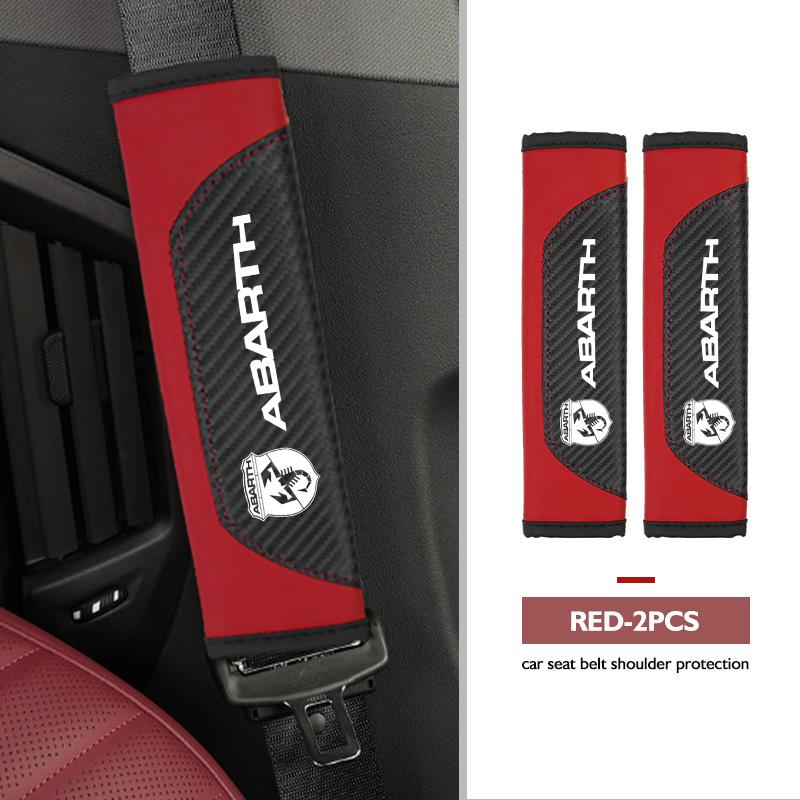 For Abarth Car Seat Shoulder Belt Cover Safety Belt Protector Pad Auto Interior Accessories FIAT 500 FR 500X Grande Punto Tipo