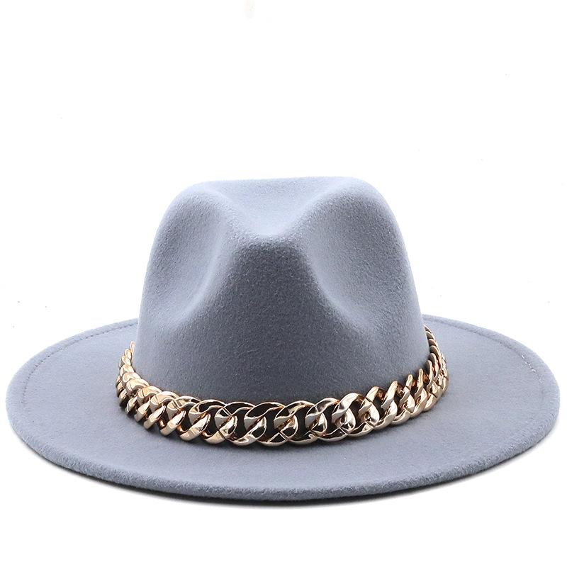 Hat For Women Autumn Winter New Party Jazz Fedora Hats With Fashion Luxury Oversized Chain Accessory Bag Two-piece Set