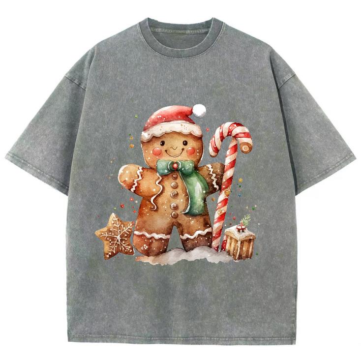 

Женская футболка с принтом куклы медведя на рождественскую тематику, выстиранная, в стиле потертости, оверсайз, с коротким рукавом, из мягкой эластичной ткани 3XL