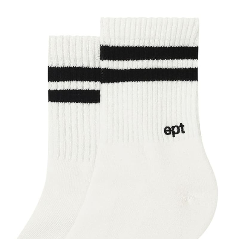 EPT STRIPE LOGO SOCKS (WHITE_BLACK)