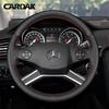 Black Leather Hand-stitched Car Steering Wheel Cover Braid for Mercedes Benz GL-Class X164 M-Class W164 R-Class 2009-2012