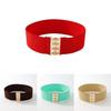 Black Nylon Stretch Waist Belt With Snap Closure For Work And Casual Outfits