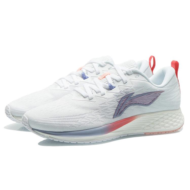 Li Ning Red Hare 4 Cushioning Slip Resistant Abrasion Resistant Low Top Running Shoes Women's White Gray Red Blue ARMR004-8