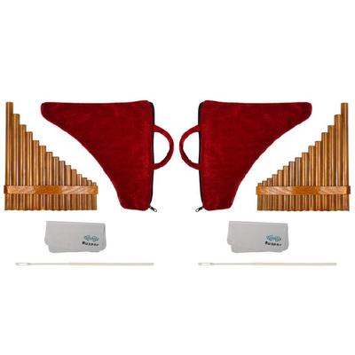 Handgefertigte Panflöte 15 Natur-Bambuspfeifen Traditionelles Instrument Hausschuhe