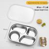 316 Stainless Steel Compartment Meal Tray with Lid - Adult & Student Canteen Lunch Box
