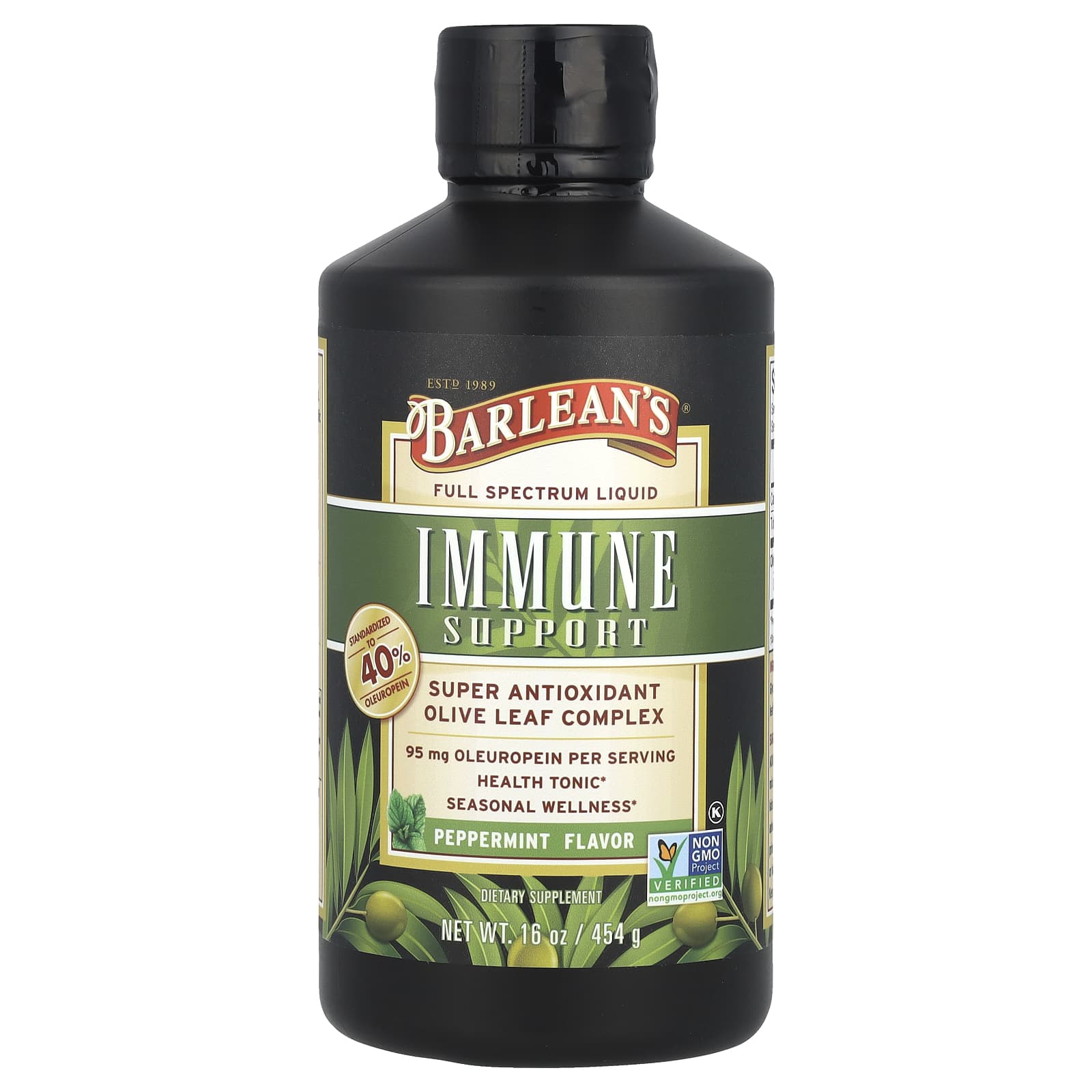 

Barlean S, Olive Leaf Complex, Peppermint, 95Mg, 454G(16Oz)