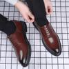 Nowe Męskie Skórzane Buty Brock Business Casual Brytyjskie Eleganckie Skórzane Buty Koreańskie Buty Ślubne Męskie Oddychające
