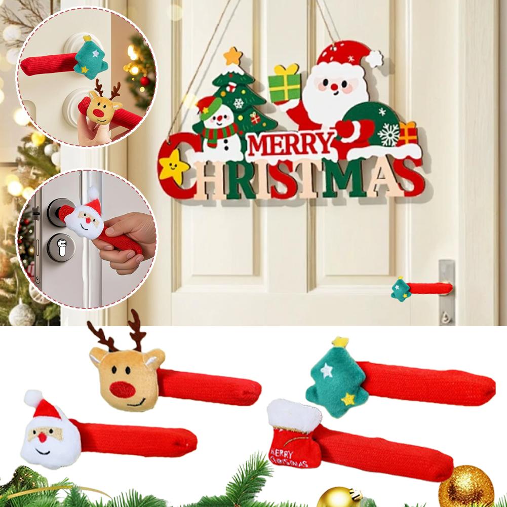 Christmas Decorations Door Handle Covers Christmas Decors Xmas Pendant For Family Festives Accessories