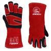 ANDELI Leather MIG Welding Thick and Cowhide Leather Gloves for Fire and Dog Bite Gloves, Soft, Heat-Resistant, Double-Layer Welding, Potholders,
