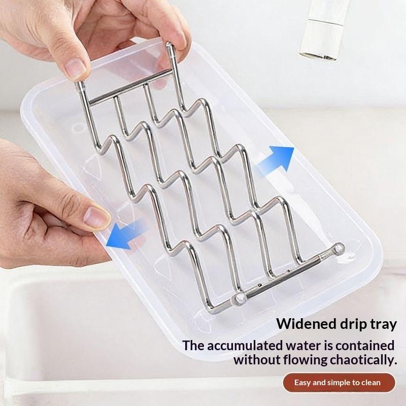 Stainless Steel Soap Rack Drainage Soap Tray Multifunctional Bathroom Storage Rack Draining Soap Case