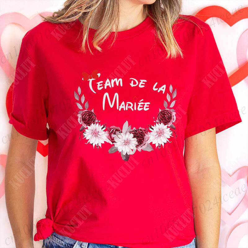 French Bridal Wedding Team Bride Tops Women Bachelorette Party Tshirt Future Bride Bridesmaid T-shirt Single Farewell EVJF Tees