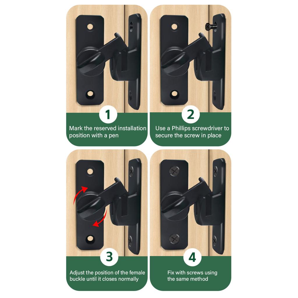 Multipurpose Sliding Door Latches Bolt Lock for Home and Office Supplies Security Daily Use Sturdy Aluminum Alloy