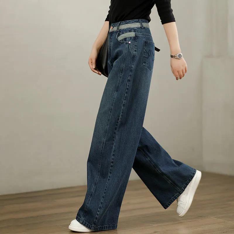 

Retro High-Waisted Wide-Leg Floor-Length Jeans M 100-110 kg