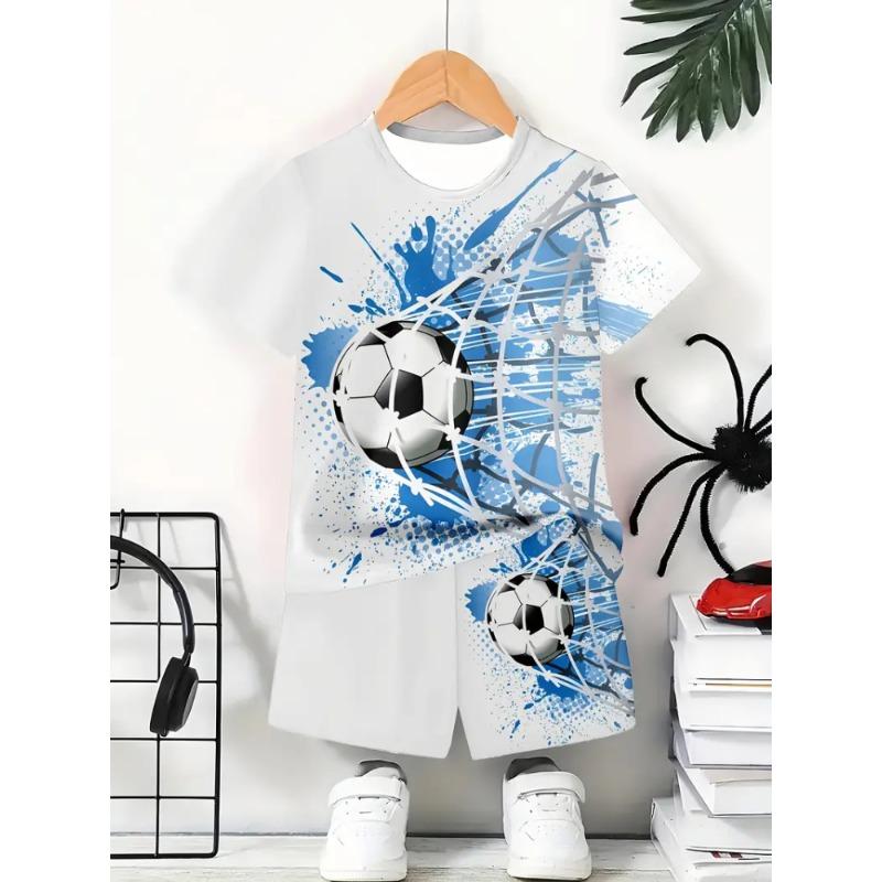 Children's set, summer short sleeved cool 3D astronaut print set, girls' sportswear cute set