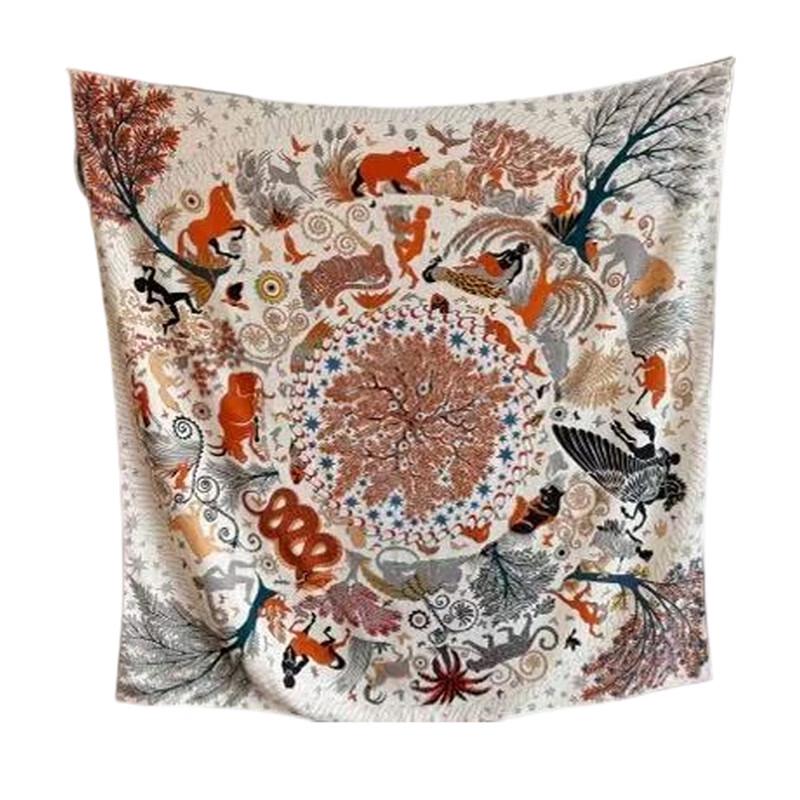 NINA SOLOR Silk Wool Blend Square Scarf