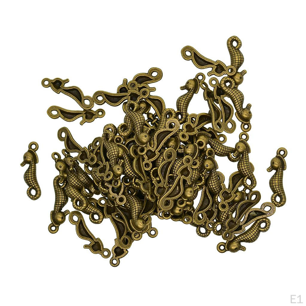 100Pcs Alloy Sea Horse Pendant Charmsfor DIY Necklace Findings Women Jewelry