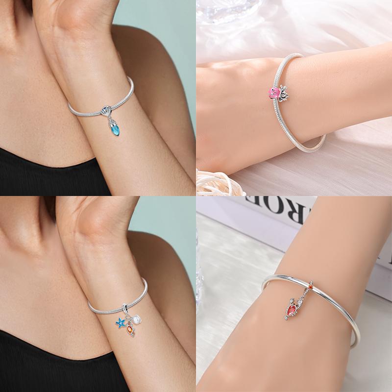 Original Kupfer See Krabbe Schildkröte Oktopus Charm Perlen Passen Armband Zubehör Charms Schmuck Frauen Feiner Schmuck Geschenk