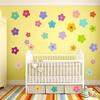 63 Pieces Flower Stickers, Colorful Wall Decals for Girls Room, DIY Self-Adhesive Boho Wall Art for Nursery, Bedroom Decor