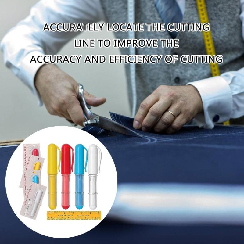 4/5 Pcs/Set Fabric Chalk Markers Pen-shaped Chalk Wheel Erase Tailors Chalk Sewings Chalk Crafting Tool for Quilting